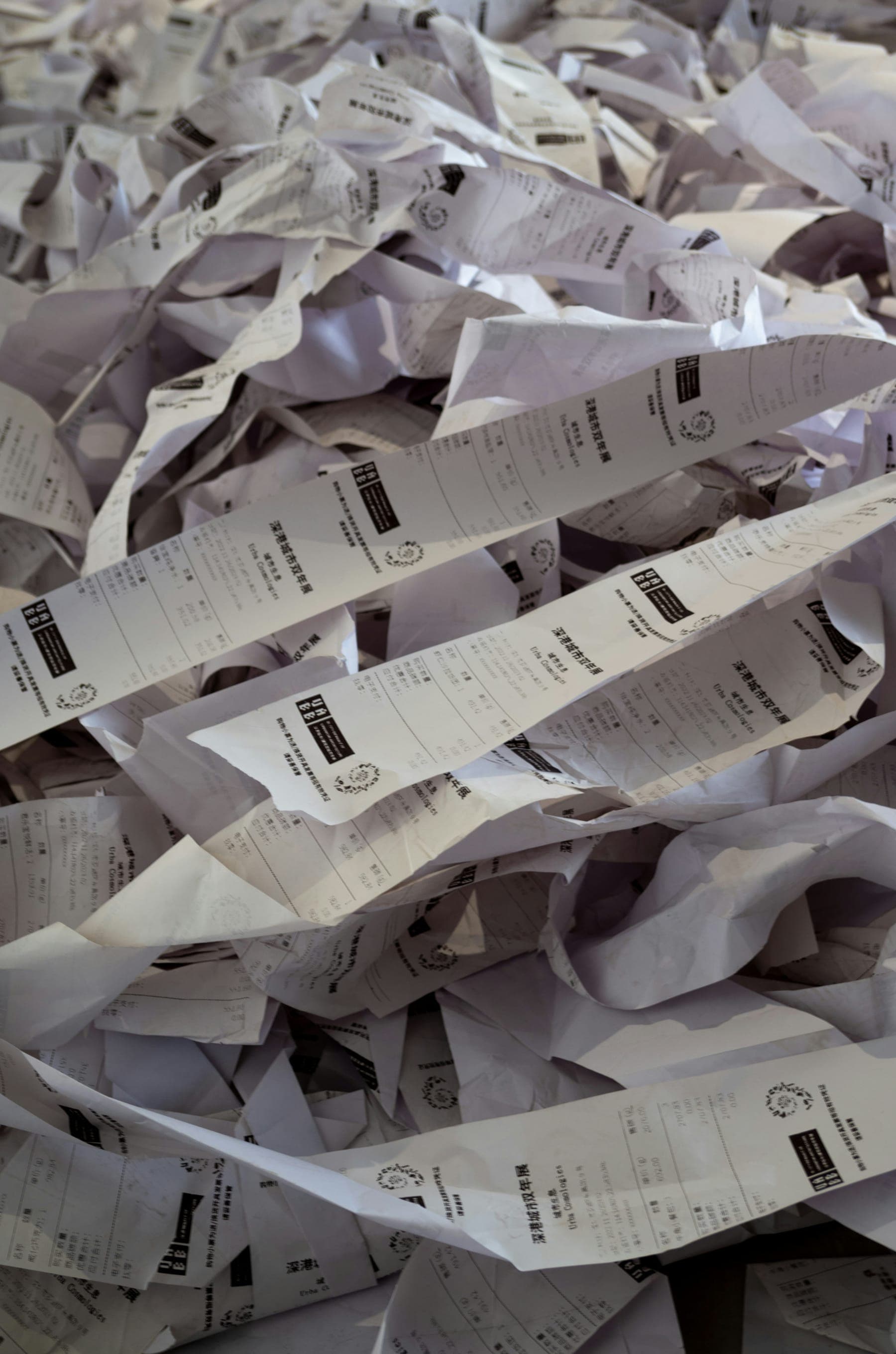 A receipt being scanned